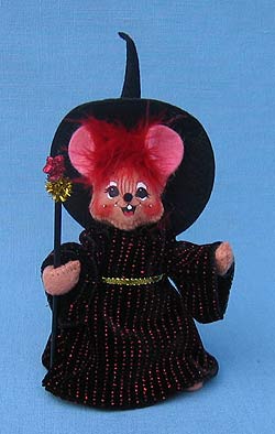 Annalee 4" Witch Mouse with Red Hair - Mint - 200707