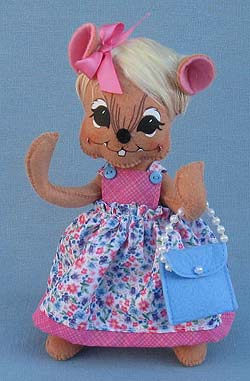 Annalee 8" Springtime Girl Mouse with Purse 2016 - Mint - 201616