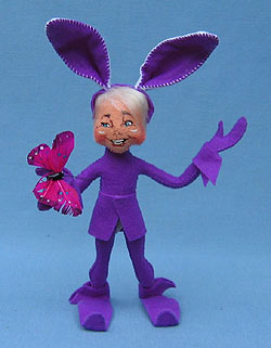 Annalee 10" Lavender Purple Bunny Elf with Butterfly - Mint - 201809
