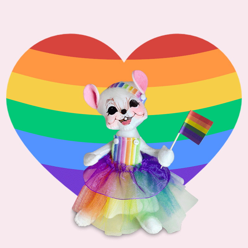 Annalee 6" Love, Peace & Pride Mouse - Mint - 850621