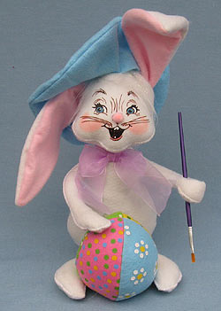 Annalee 12" Artist Easter Bunny with Brush & Egg 2014 - Open Mouth - Mint - 202114yeah