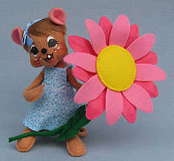 Annalee 6" Blue Skies Girl Mouse with Daisy 2017 - Mint - 202117