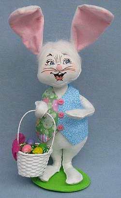 Annalee 12" Spring Boy Easter Bunny with Basket 2017 - Mint - 202417