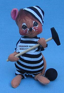 Annalee 7" Prisioner Jail House Mouse - Mint / Near Mint - 202994