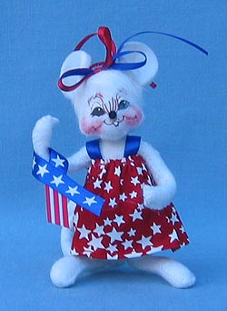 Annalee 4" Patriotic Girl Mouse - Mint - 204106oxt