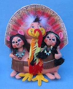 Annalee 10" Let's Talk Turkey with Indian Mice Bunch - Mint - 204107