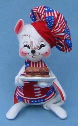 Annalee 6" Patriotic Barbecue Mouse with Burgers - Mint - 204405sqxt