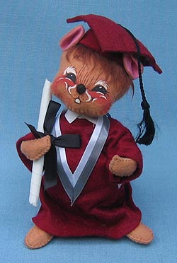 Annalee 7" Graduation Mouse in Maroon - Mint - 210094sq