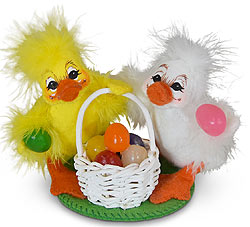 Annalee 3" Jelly Bean Duckies with Basket 2020 - Mint - 210220	