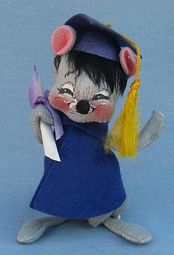 Annalee 7" Graduation Mouse in Blue - Excellent - 210580sqa