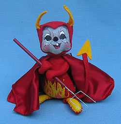 Annalee 6" Devil Mouse Holding Pitchfork - Mint - 219503