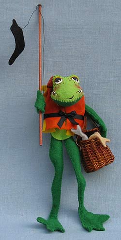 Annalee 10" Fishin' Freddy Frog - Near Mint - 240398b