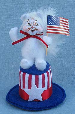 Annalee 3" Uncle Sam's Kitty Cat 2016 - Mint - 250016
