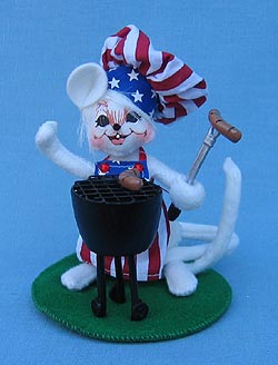 Annalee 5" BBQ Picnic Dad Mouse - Mint - 250108