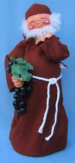 Annalee 18" Bottle Cover Monk Holding Grapes - Mint - 250287xx