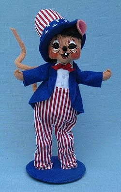 Annalee 10" Uncle Sam Mouse - Mint - 250511