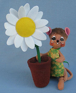 Annalee 6" Just Because Garden Mouse with Daisy 2016 - Mint - 250916