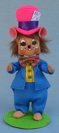 Annalee 6" Alice in Wonderland Mad Hatter Mouse 2015 - Mint - 251015