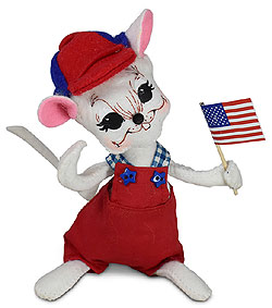 Annalee 6 Patriotic Boy Mouse with Flag 2021 - Mint - 260621