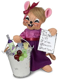 Annalee 6" Bucket List Wine Mouse 2022 - Mint - 261522	