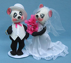 Annalee 8" Bride & Groom Panda Bears - Excellent - 2789-2788-01a