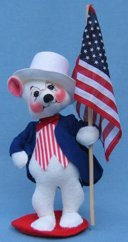 Annalee 8" Patriotic Bear Holding Flag - Mint - 279500