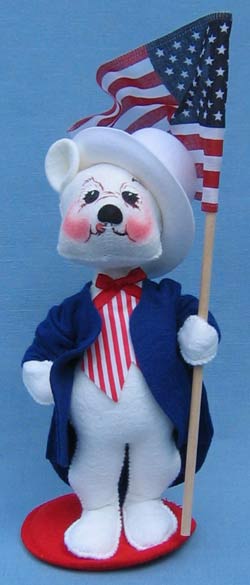 Annalee 8" Patriotic Bear Holding Flag - Mint - 279500tong