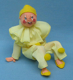 Annalee 10" Yellow Harlequin Clown - Mint - 296490