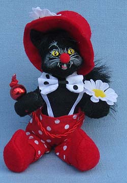 Annalee 4" Trick or Treat Clown Kitty Cat 2015 - Mint - 300115