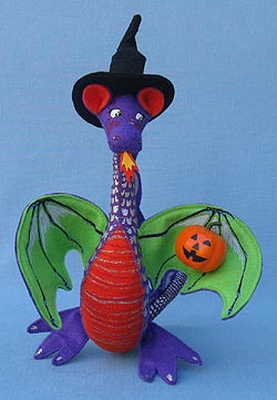 Annalee 8" Purple Fire Breathing Halloween Dragon - Mint - 301812