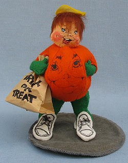 Annalee 7" Pumpkin Kid - Very Good - 303189d Annalee 7" Pumpkin Kid - Very Good - 303189d