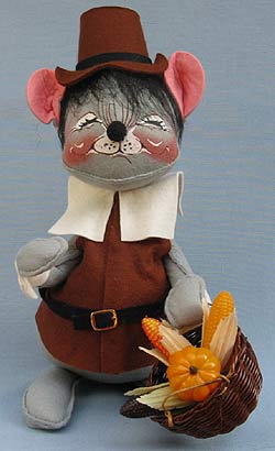 Annalee 12" Brown Pilgrim Boy Mouse - Mint - 3080856xx