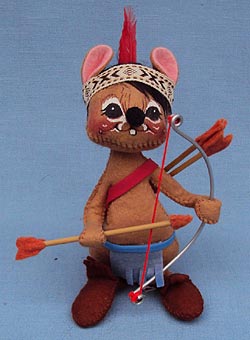 Annalee 7" Indian Boy Mouse with Bow and Arrow - Very Good - 309085a
