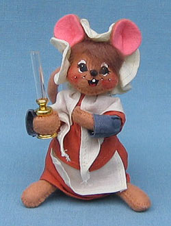 Annalee 4" Pilgrim Girl Mouse - Mint - 309606
