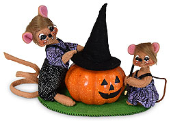 Annalee 5" Pumpkin Painting Pals Mice 2019 - Mint - 310119