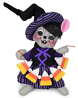 Annalee 6" Candy Corn Banner Witch Mouse 2024 - Mint - 311524 Annalee 6" Candy Corn Banner Witch Mouse 2024 - Mint - 311524