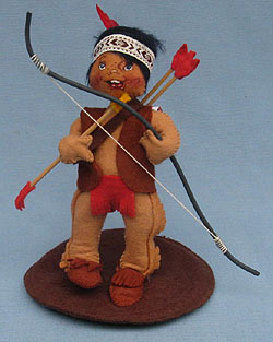 Annalee 7" Indian Boy with Bow and Arrow - Brown Base - Near Mint - 315491def