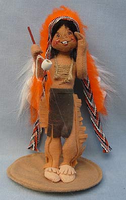 Annalee 10" Indian Chief Holding Peace Pipe - Mint - 316896sth Annalee 10" Indian Chief Holding Peace Pipe - Mint - 316896sth