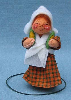 Annalee 3" Pilgrim Girl Holding Corn - Mint - 321096xx