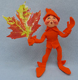 Annalee 5" Orange Fall Elf with Leaf - Near Mint - 329894ooh