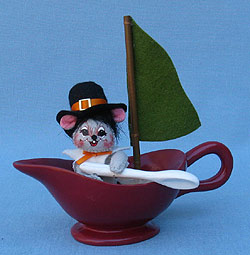 Annalee 3" Gravy Boat Mouse - Mint - 350011