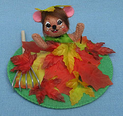 Annalee 3" Lost in Leaves Mouse - Mint - 350210