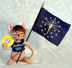 Annalee 7" State Quarter Mouse - IN - Indiana - Mint - 381703 Annalee 7" State Quarter Mouse - IN - Indiana - Mint - 381703