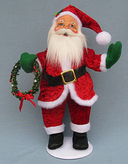 Annalee 15" MerryMint Santa with Wreath 2014 - Mint - 400614
