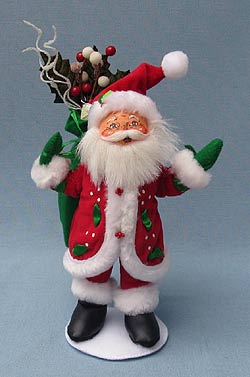 Annalee 9" Holly Berry Santa - Mint - 400709