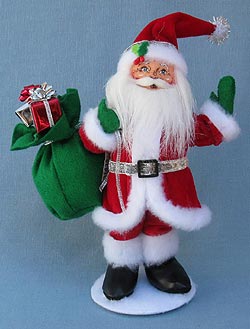 Annalee 9" Silver Sparkle Santa 2013 - Mint - 401413