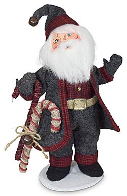 Annalee 9" Plaid & Pine Santa 2023 - Mint - 410123