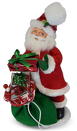 Annalee 9" Christmas Swirl Santa with Toybag 2019 - Mint - 410319