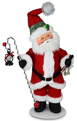 Annalee 9" Evergreen Santa with Lantern & Bell 2021 - Mint - 410821