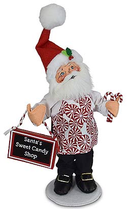 Annalee 9" Peppermint Chef Santa with Sign & Candy Canes 2019 - Mint - 411219 Annalee 9" Peppermint Chef Santa with Sign & Candy Canes 2019 - Mint - 411219